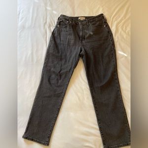 MADEWELL black curvy perfect vintage jean (straight leg high rise)